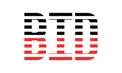 BID three initial letter iconic line negative space minimal logo design vector template. monogram, abstract, wordmark, business, typography, minimalist, brand, company, flat, modern, unique, simple