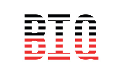 BIQ three initial letter iconic line negative space minimal logo design vector template. monogram, abstract, wordmark, business, typography, minimalist, brand, company, flat, modern, unique, simple