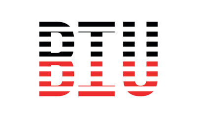 BIU three initial letter iconic line negative space minimal logo design vector template. monogram, abstract, wordmark, business, typography, minimalist, brand, company, flat, modern, unique, simple