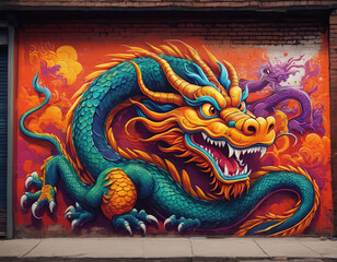 Obraz premium Chinese dragon on the street