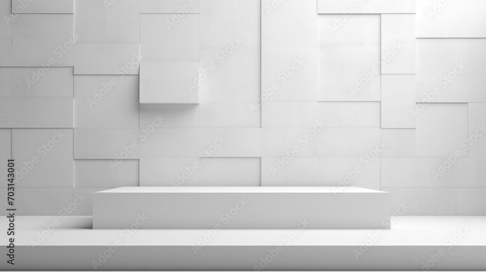 Poster abstract white light on wall background for display product. mockup with blank empty podium scene co