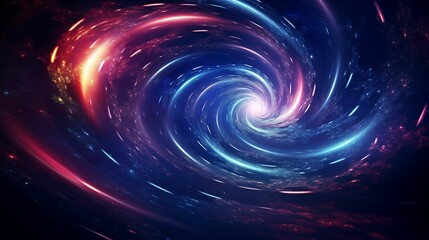 Fototapeta premium Abstract swirl tunnel, reminiscent of space and galaxies.