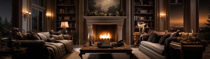 Luxury Living Room w/Fireplace