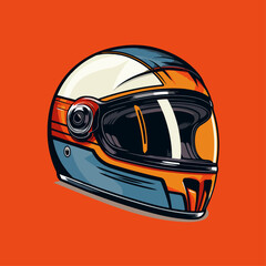 illustration helmet vector retro tone good for tshirt sticker and logo design