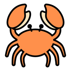 Crab Colored Outline Icon Design Vector