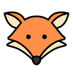 Fox Colored Outline Icon Design Vector