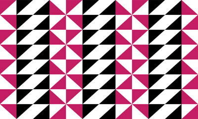 Red pink black  and white turbine triangle patchwork pattern repeat seamless design for fabric printing design