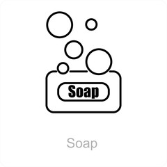 Soap and cleaning icon concept