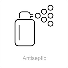 Antiseptic and hand icon concept 