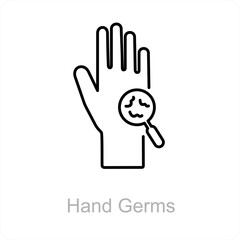 Hand Germs and drop icon concept 