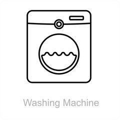 Washing Machine and machine icon concept 