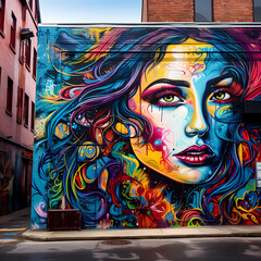 Colorful graffiti art on an urban street