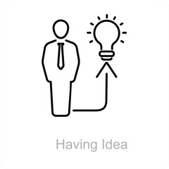 Having Idea and idea icon concept 