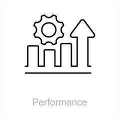 Performance and growth icon concept 