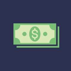 Banknote dollar sign icon. Vector illustration.