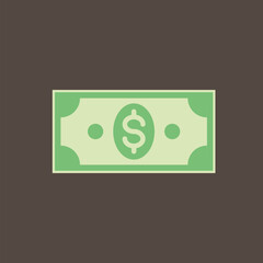 Banknote dollar sign icon. Vector illustration.