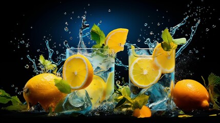 Image of cocktails with lemon.