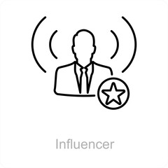 Influencer and advertisement icon concept 