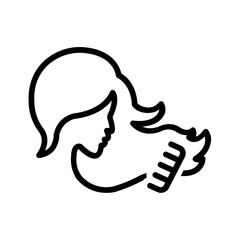 Black line icon for Combing