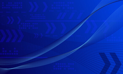 blue lines wave curve with smooth gradient abstract high technology background