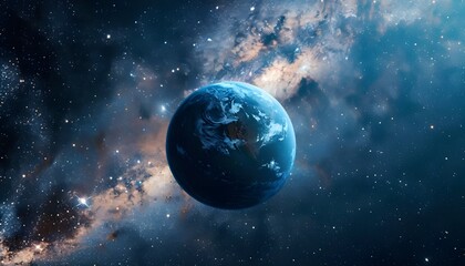 Obraz premium Blue Marble Earth planet on Milky Way background