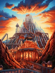 Thrills and Chills: Amusement Parks Wall Prints That Bring the Adventure Home - obrazy, fototapety, plakaty