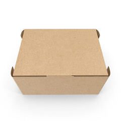 Cardboard Food Box Brown Paper Food Box Reusable Package Ideas Premium Kraft Paper Food Box Mockup Premium Kraft Paper Food Box Mockup 3d render Empty, brown unlabeled paper PNG food box 