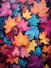 Autumn Leaves Wall Art: Cozy Vibes Canvas Print for Tranquil Home Decor