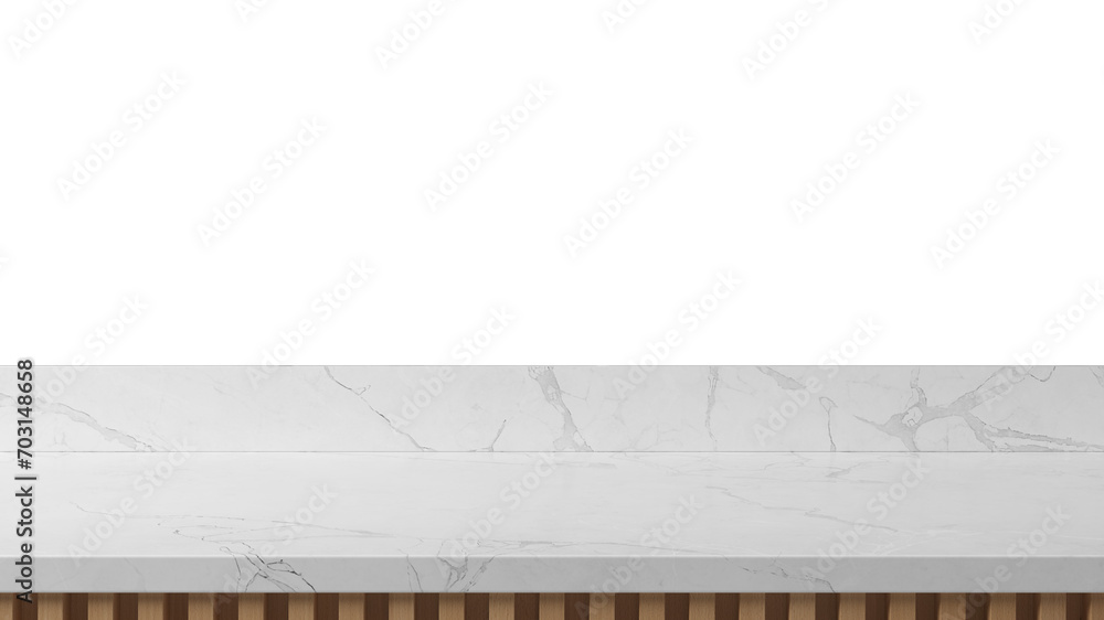 Poster empty space marble table top surface object isolated on empty background for interior design element
