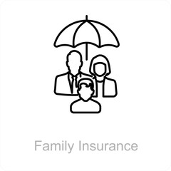 Family Insurance and family icon concept 