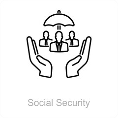 Social Security and people icon concept 