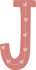 pink letter J