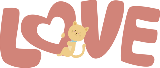 letter love and cat