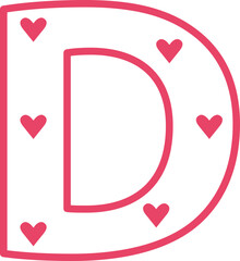 valentine alphabet uppercase d