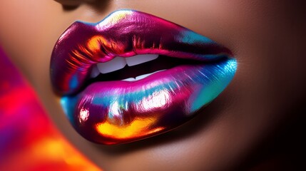 Vibrant Close-Up of Woman's Lips