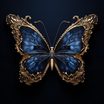 Beautiful frame butterfly realistic image Generative AI