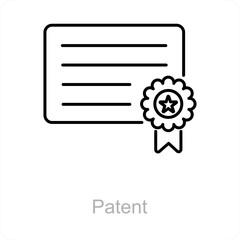 Fototapeta na wymiar Patent and diploma icon concept 
