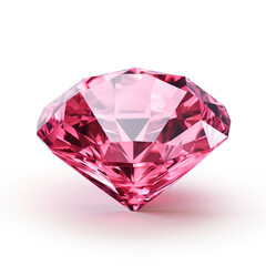 Pink gem isolate on white background.