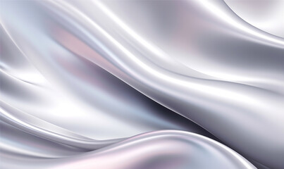 Fototapeta premium Luxury smooth silky wave with multi layers texture. Vibrant smooth bright color gradient. Silver metallic skin.