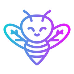 Bee Gradient Icon Design Vector