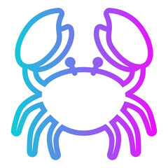 Crab Gradient Icon Design Vector