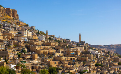 Ancient and stone houses of Old Mardin (Eski Mardin) with Mardin Castle, Located South Eastern of...