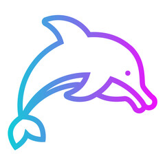 Dolphin Gradient Icon Design Vector