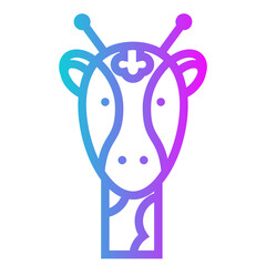 Giraffe Gradient Icon Design Vector