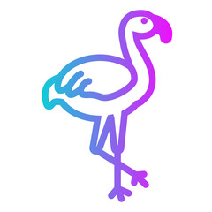 Flamingo Gradient Icon Design Vector