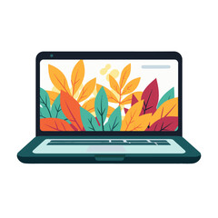 A vector illustration of a laptop