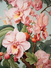 Exotic Orchid Blossoms in Vibrant Floral Wall Art