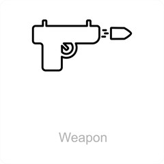 Weapon and gun icon concept