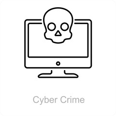 Cyber Crime and cyber icon concept