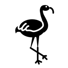 Flamingo Solid Icon Design Vector
